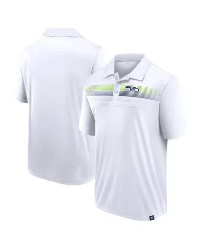 Fanatics Men's Seattle Seahawks Victory For Us Interlock Polo In White,navy