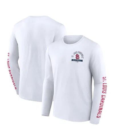 Fanatics Men's White St. Louis Cardinals Press Box Long Sleeve T-shirt