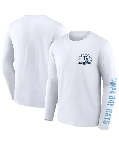 Fanatics Men's White Tampa Bay Rays Press Box Long Sleeve T-shirt