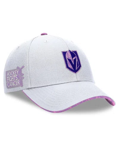 Fanatics Men's White Vegas Golden Knights Authentic Pro Hockey Fights Cancer Adjustable Hat