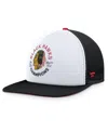 Fanatics Men's White/black Chicago Blackhawks Decades Collection Foam Front Snapback Hat