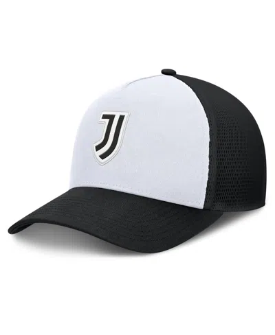 Fanatics Men's White/black Juventus Clash A-frame Trucker Adjustable Hat In White,black
