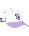 Fanatics Men's White/lavender Seattle Kraken Authentic Pro Hockey Fights Cancer Adjustable Hat