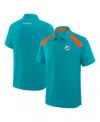 Fanatics Men'sâ Aqua Miami Dolphins Back Around Raglan Polo Shirt In Blue