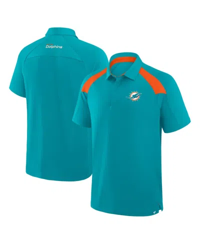Fanatics Men'sâ Aqua Miami Dolphins Back Around Raglan Polo Shirt In Blue