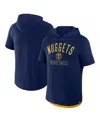 Fanatics Men's Athletic Navy Denver Nuggets Pass Legend Hooded T-shirt In Athletic Navy,yellow