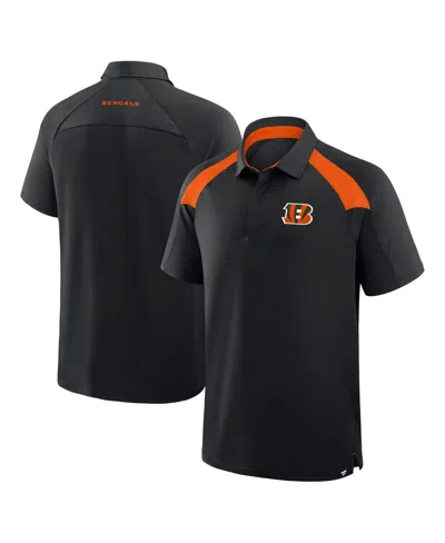 Fanatics Men'sâ Black Cincinnati Bengals Back Around Raglan Polo Shirt