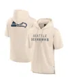 Fanatics Men'sâ Cream Seattle Seahawks Elements Future Ground Lettering Short Sleeve Pullover Hoodie In Neutral
