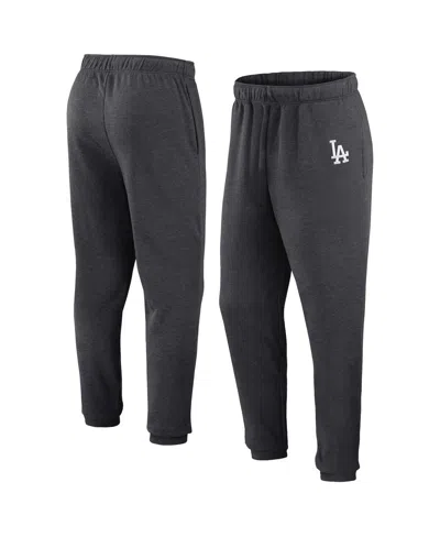 Fanatics Men'sâ Heather Charcoal Los Angeles Dodgers Fleece Jogger Pants In Gray