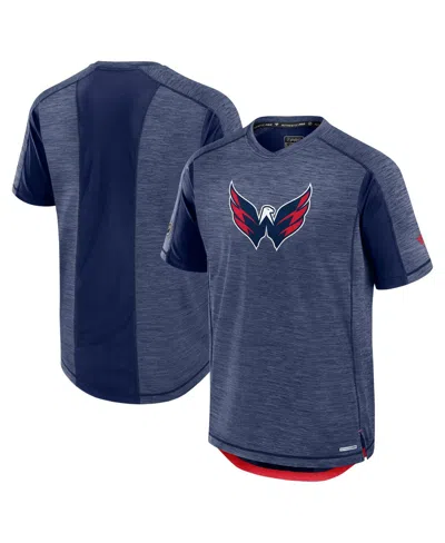 Fanatics Men'sâ Heather Navy Washington Capitals Authentic Pro Rink Performance T-shirt In Blue