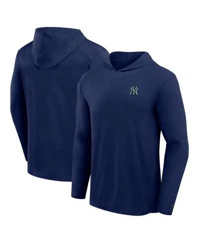 Fanatics Men'sâ Navy New York Yankees Front Office Power Mono Long Sleeve Hoodie T-shirt In Blue