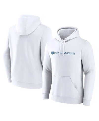 Fanatics Men'sâ White Depaul Blue Demons Primary Logo Pullover Hoodie