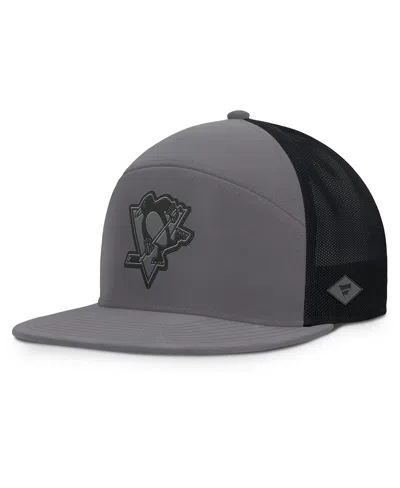 Fanatics Men's Charcoal Pittsburgh Penguins Fairweather Adjustable Hat In Gray