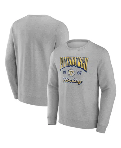 Fanatics Men's Gray Pittsburgh Penguins Nimbus Fleece Pullover Sweatshirt
