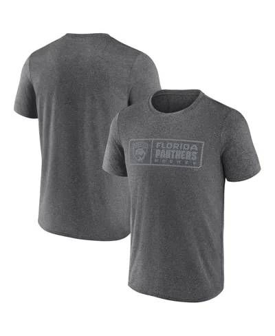 Fanatics Men's Heather Charcoal Florida Panthers Black Ice Synthetic T-shirt In Gray