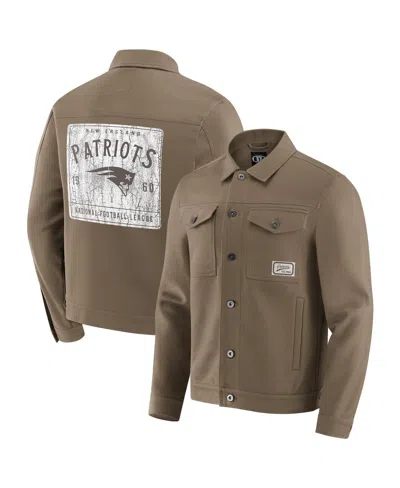 Fanatics Men'stan New England Patriots Trucker Full-button Jacket In Brown