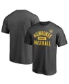 Fanatics Mto Label Men's Charcoal Milwaukee Brewers Iconic Primary Pill T-shirt In Gray