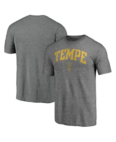 Fanatics Mto Label Men's Heather Gray Arizona State Sun Devils Arched City Tri-blend T-shirt