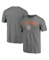 Fanatics Mto Label Men's Heather Gray Clemson Tigers Arched City Tri-blend T-shirt In Gray