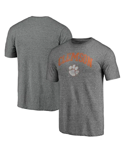 Fanatics Mto Label Men's Heather Gray Clemson Tigers Arched City Tri-blend T-shirt