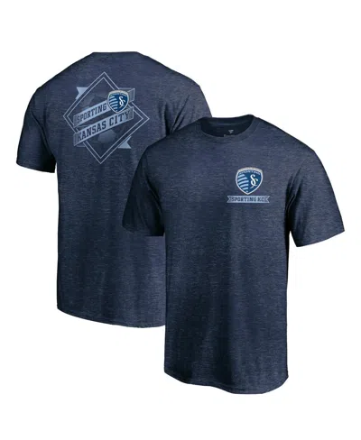 Fanatics Mto Label Men's Navy Sporting Kansas City Diamond Scroll T-shirt In Blue