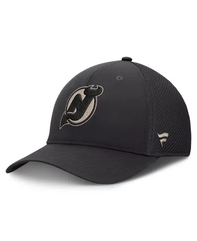 Fanatics New Jersey Devils Road Stretch Fit Mesh Baseball Cap In Charcoal