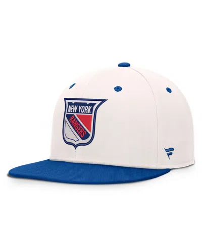 Fanatics New York Rangers Heritage Ballpark Structured Fit High Crown Snapback Hat In White