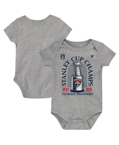 Fanatics Babies' Newborn Heather Gray Florida Panthers 2025 Stanley Cup Champions Locker Room Bodysuit