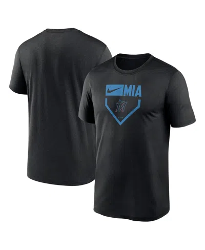 Fanatics Nike Men's Black Miami Marlins Home Plate Icon Legend Performance T-shirt