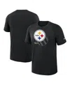 Fanatics Nike Men's Black Pittsburgh Steelers Left End Run Slub Performance T-shirt In Black