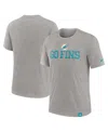Fanatics Nike Men's Heather Gray Miami Dolphins Blitz Tri-blend T-shirt In Heather Gray
