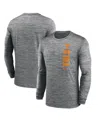 Fanatics Nike Men's Heather Gray Tennessee Volunteers 2024 Sideline Velocity Performance Long Sleeve T-shirt In Heather Gray