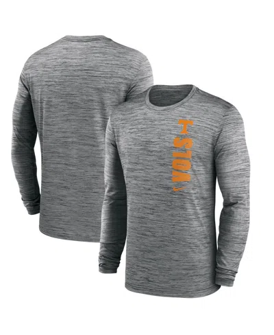 Fanatics Nike Men's Heather Gray Tennessee Volunteers 2024 Sideline Velocity Performance Long Sleeve T-shirt