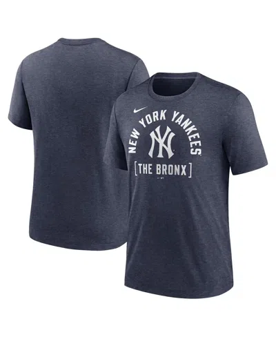 Fanatics Nike Men's Heather Navy New York Yankees Swing Big Tri-blend T-shirt