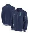 Fanatics Nike Men's Navy Seattle Mariners Authentic Collection Full-zip Bomber Jacket In Navy