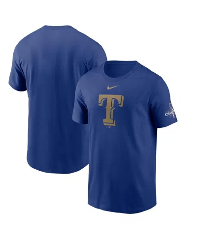 Fanatics Nike Men's Royal Texas Rangers 2024 Gold Collection Logo T-shirt In Blue