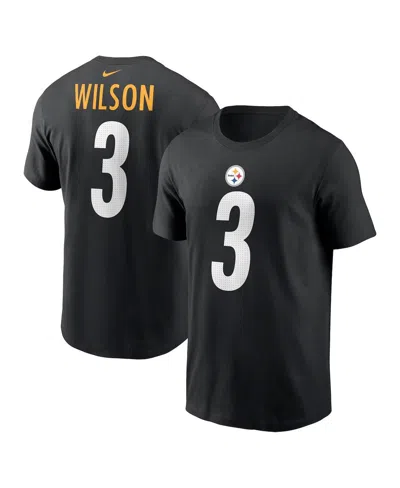 Fanatics Nike Men's Russell Wilson Black Pittsburgh Steelers Name Number T-shirt