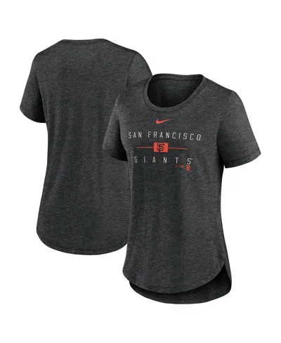 Fanatics Nike Women's Heather Black San Francisco Giants Knockout Team Stack Tri-blend T-shirt