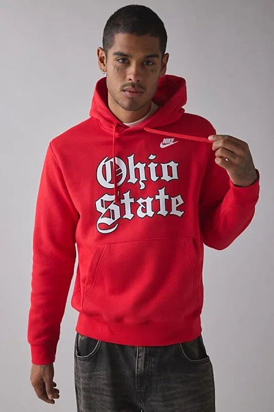 Fanatics Ohio State University Nike Old English Graphic Hoodie Sweatshirt In Red, Men's At Urban Outfitters