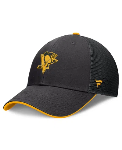 Fanatics Pittsburgh Penguins Fundamental Limits Snapback Trucker Hat In Black,gold