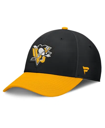 Fanatics Pittsburgh Penguins Stretch-fit Baseball Cap In Black,gold