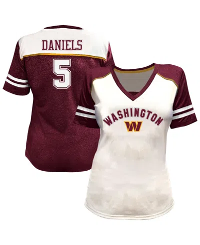 Fanatics Plus Size Washington Commanders Rhinestone V-neck T-shirt In Multi