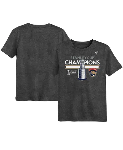 Fanatics Preschool Heather Charcoal Florida Panthers 2024 Stanley Cup Champions Locker Room T-shirt