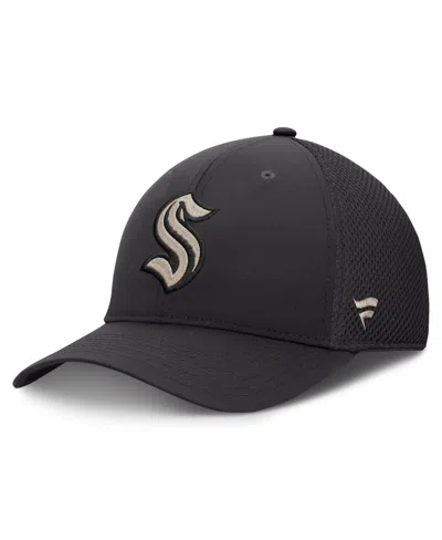 Fanatics Seattle Kraken Stretch-fit Road Meshack Baseball Cap In Charcoal