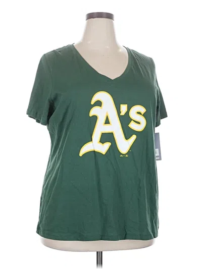 Pre-owned Fanatics Short Sleeve Top Green V-neck Tops