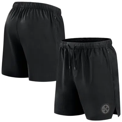 Fanatics Signature Black Pittsburgh Steelers Front Office Woven Shorts