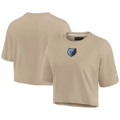 Fanatics Signature Khaki Memphis Grizzlies Elements Super Soft Boxy Cropped T-shirt
