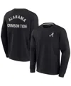 Fanatics Signature Men's And Women's  Black Alabama Crimson Tide Super Soft Pullover Crew Sweatshirt In Black