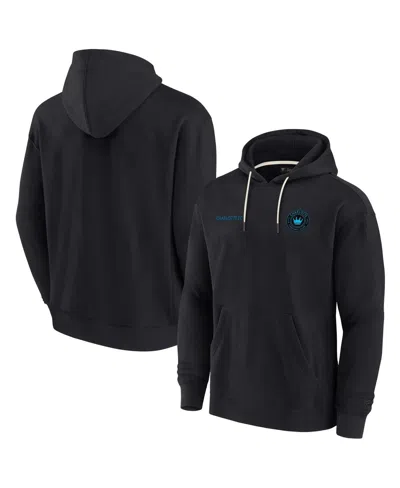 FANATICS SIGNATURE MEN'S AND WOMEN'S FANATICS SIGNATURE BLACK CHARLOTTE FC SUPER SOFT FLEECE PULLOVER HOODIE