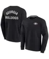 Fanatics Signature Men's And Women's  Black Georgia Bulldogs Super Soft Pullover Crew Sweatshirt In Black